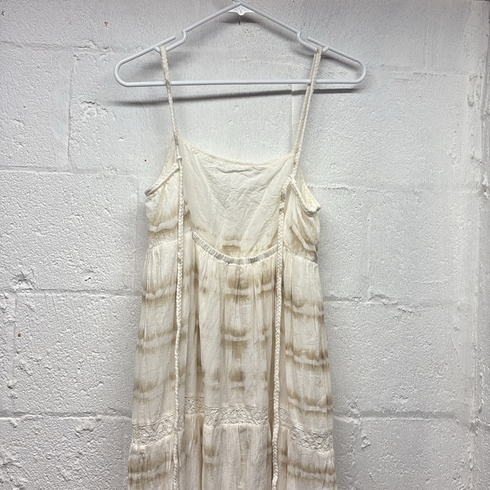 NEW Aerie Maxi Sun Dress Tiered Women’s size Small White Tie Dye Cotton Lined - Picture 4 of 4